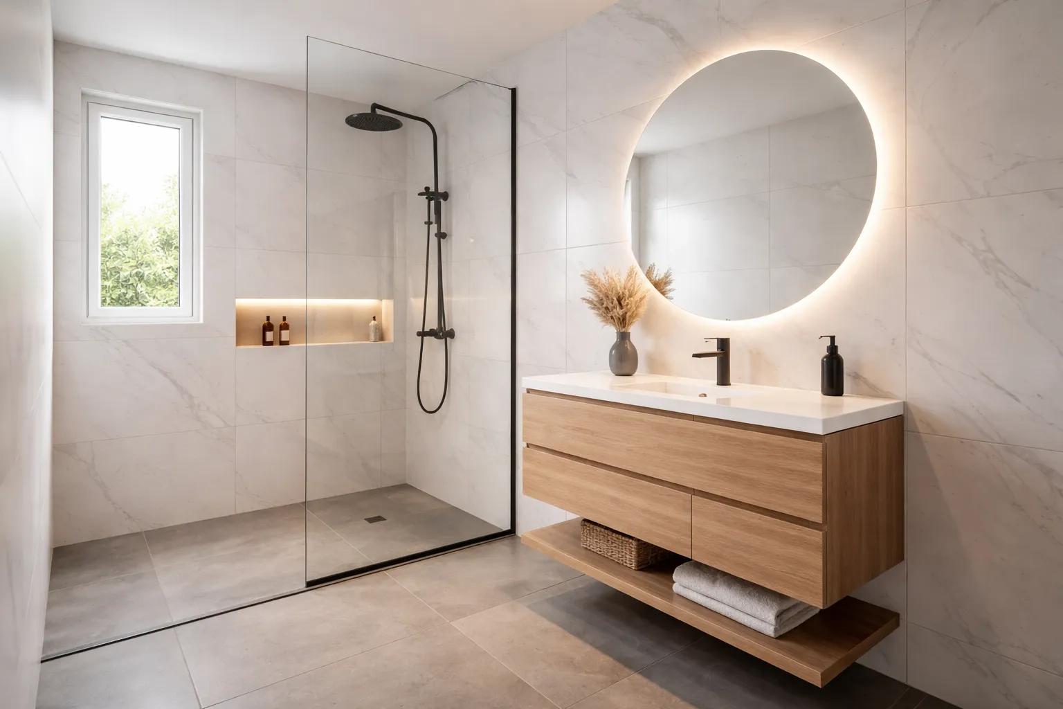 azulejos gran formato para baño