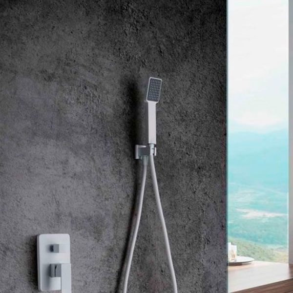 Ducha Empotrada Monomando Dublín Blanco Mate