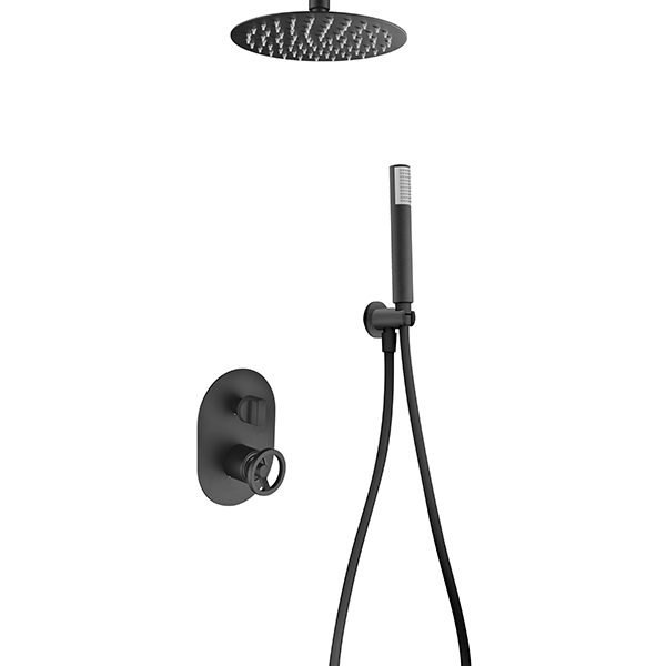 Grifería Empotrada Monomando Vesubio Negro Mate