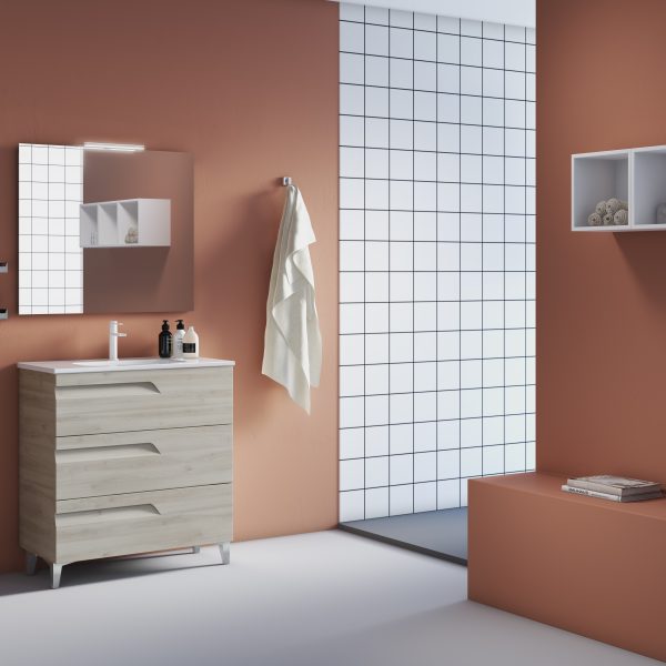 Mueble Vitale Con Patas 3 cajones Fondo 46