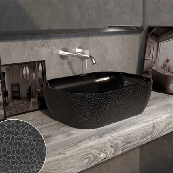 Lavabo Porcelana Nalon Negro  45,5x32x13,5