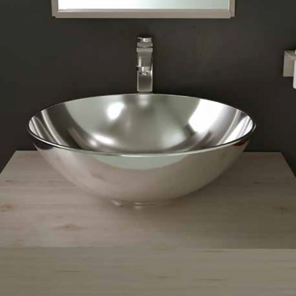 Lavabo Porcelana Bol Plata 40x15