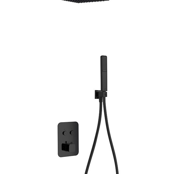 Ducha Empotrada Termostática Portugal Negro Mate