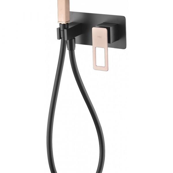 Grifería Empotrada Bidé Suecia Negro Oro Rosa