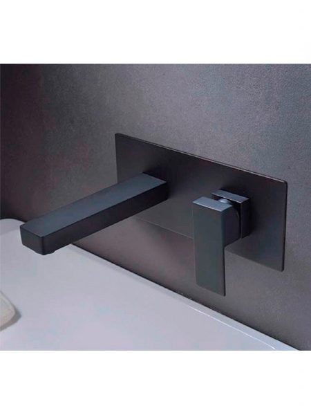 Grifería Empotrada Monomando lavabo Suiza Negro Mate