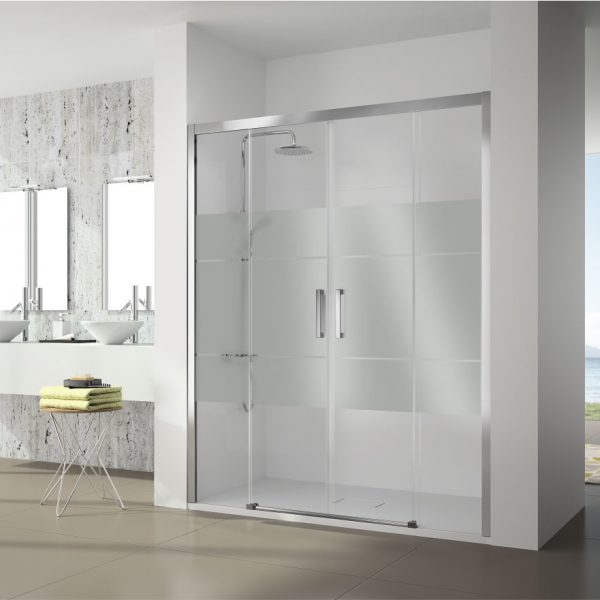 Frontal Ducha S400 CU100 2 Fijos+ 2 Puertas Correderas Vidrio Decor Clio