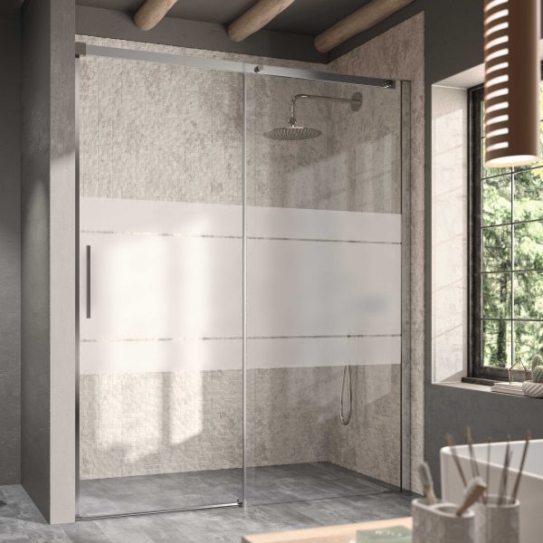 Frontal Ducha Luna LU102 Fijo + Puerta Corredera Vidrio Decor Clio