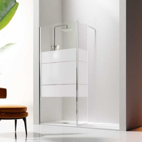 Panel Fijo De Ducha + Puerta Abatible Giro GR524 Decor Clio