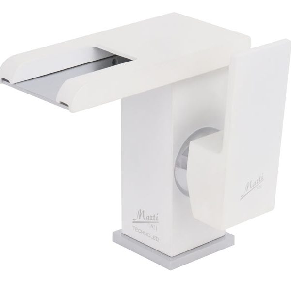 Monomando lavabo Tecnoled Blanco/Cromo