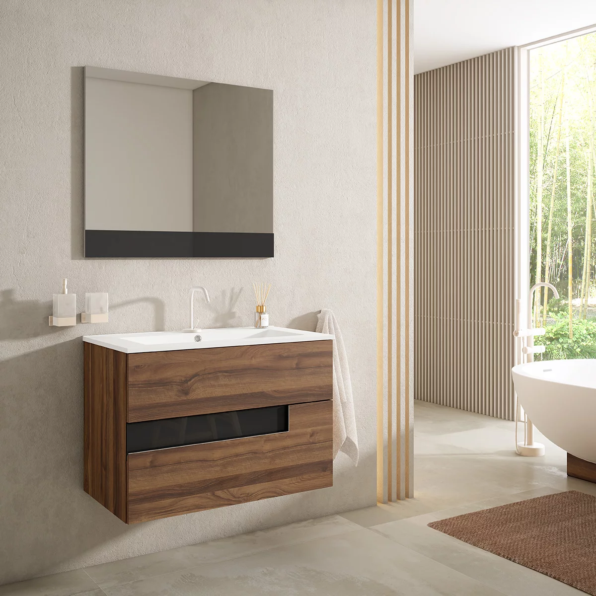 Mueble de baño NOA (3 cajones + 1 puerta) con lavabo