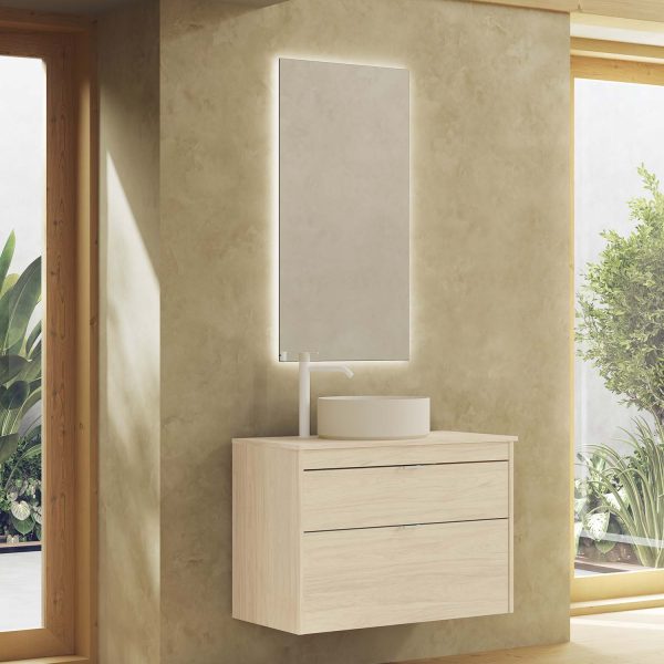 Mueble Logika Compact Suspendido 2 Cajones Lavabo Sobre Encimera.