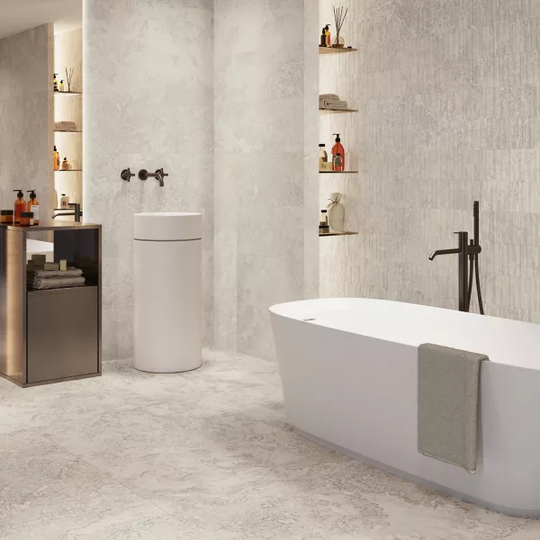 ambiente de pavimento rapolano gris